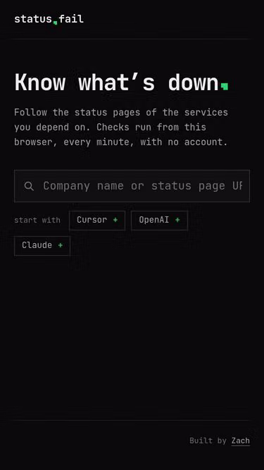 Screenshot of status.fail