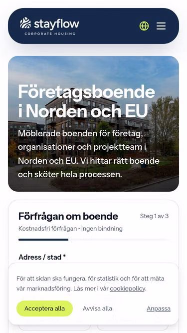 Screenshot of stayflow.se