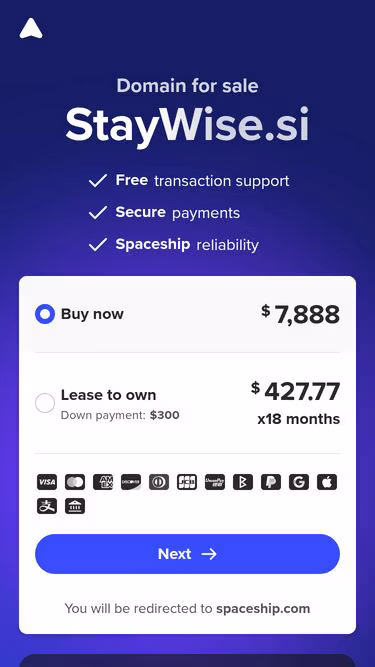 Screenshot of staywise.si