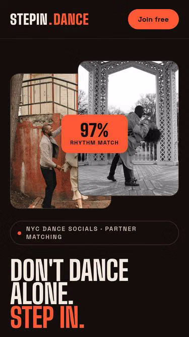 Screenshot of stepin.dance