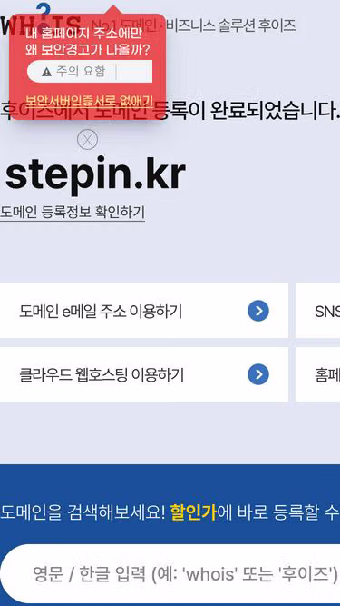 Screenshot of stepin.kr