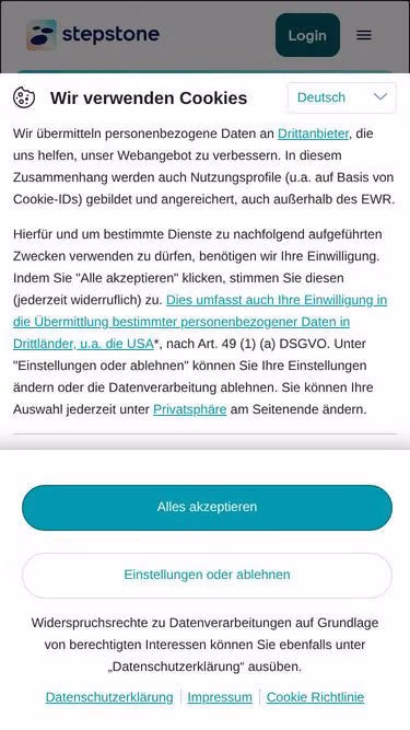 Screenshot of steppingstones.de