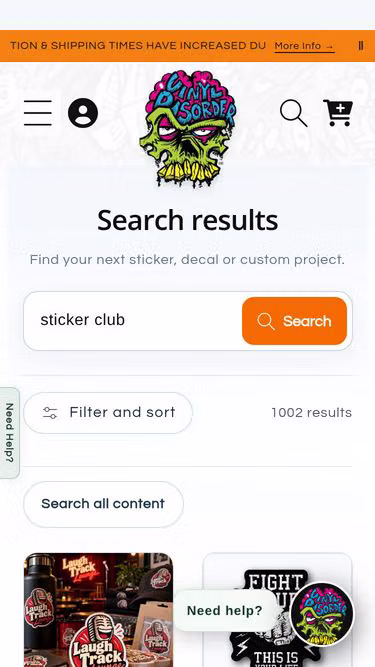 Screenshot of sticker.club