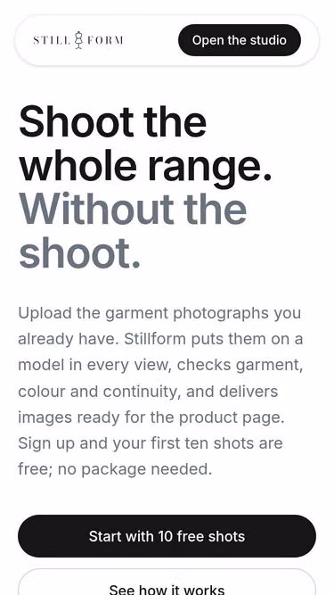 Screenshot of stillform.io