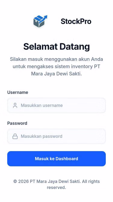 Screenshot of stockpro.web.id