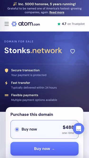 Screenshot of stonks.network