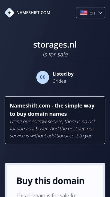 Screenshot of storages.nl