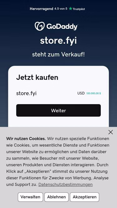 Screenshot of store.fyi