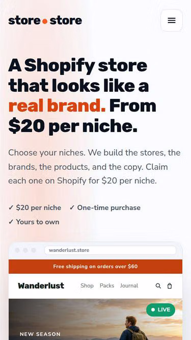 Screenshot of store.store