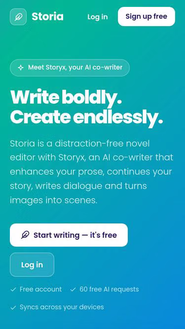Screenshot of storia.live