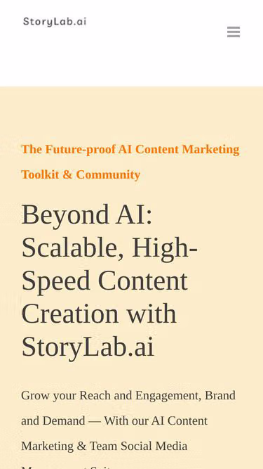 Screenshot of storylab.ai