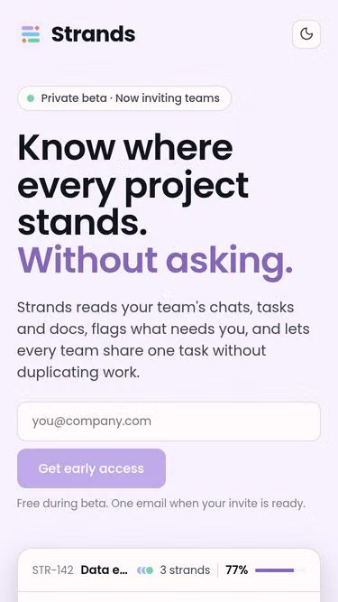 Screenshot of strands.work