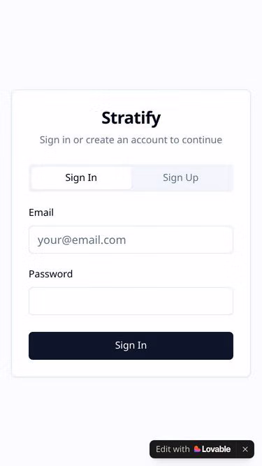Screenshot of stratify.studio