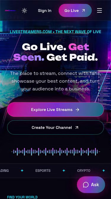 Screenshot of streamers.cloud