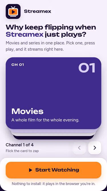 Screenshot of streamex.info