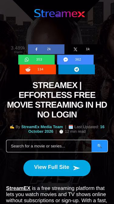 Screenshot of streamex.life