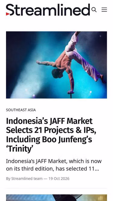 Screenshot of streamlined.news