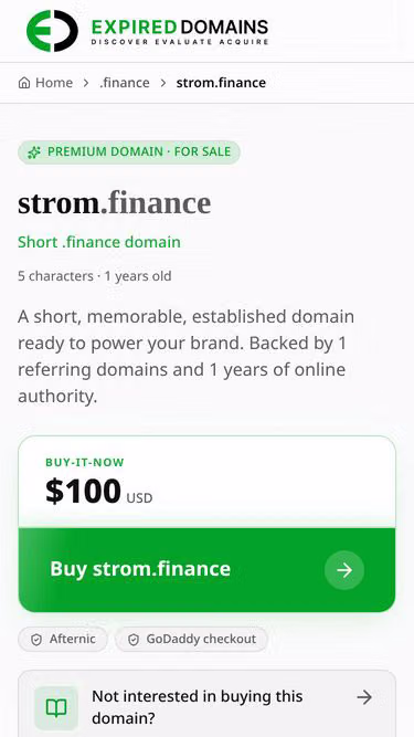 Screenshot of strom.finance