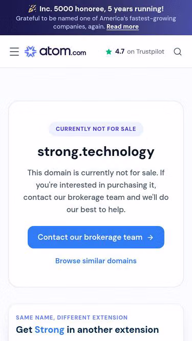 Screenshot of strong.technology