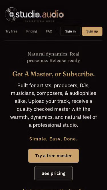 Screenshot of studio.audio