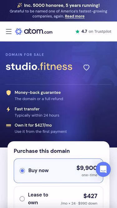 Screenshot of studio.fitness