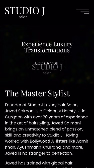 Screenshot of studioj.hair