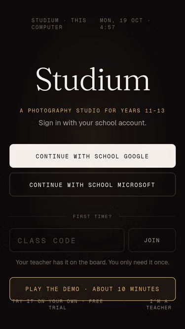 Screenshot of studium.nz