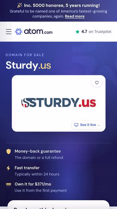 Screenshot of sturdy.us
