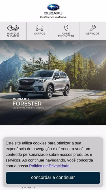 Screenshot of subaru.com.br