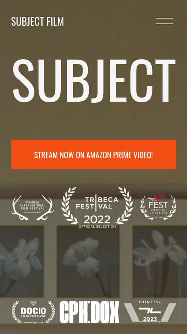 Screenshot of subject.film