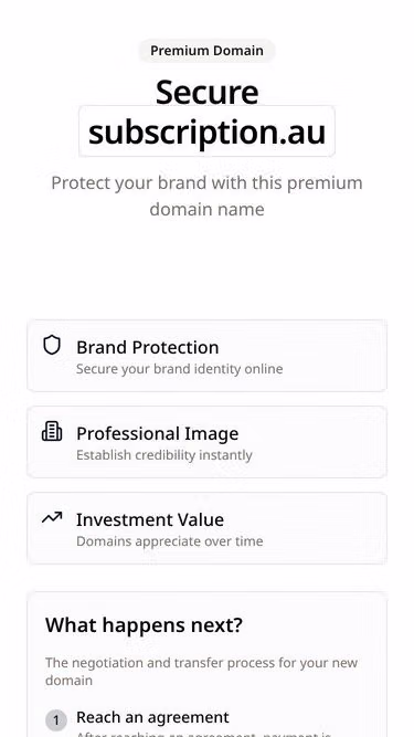 Screenshot of subscription.au