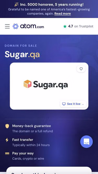 Screenshot of sugar.qa
