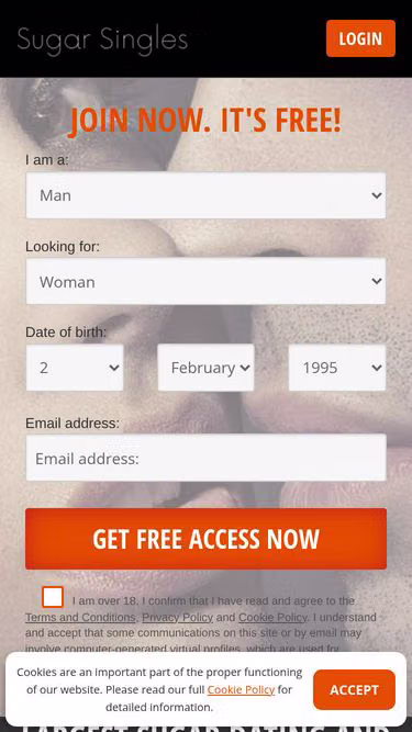 Screenshot of sugar.singles