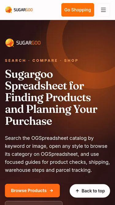 Screenshot of sugargoo-sheet.autos