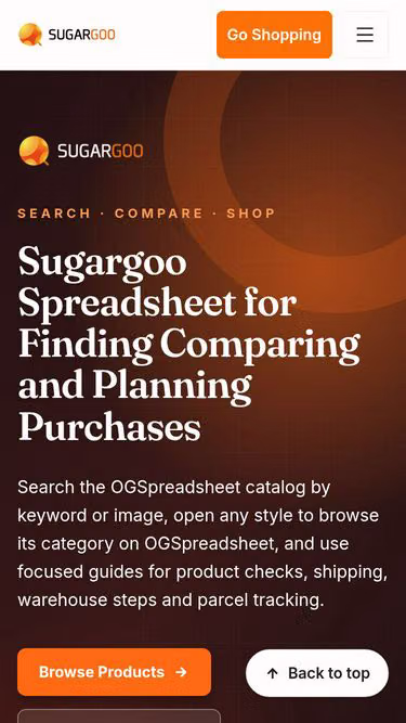Screenshot of sugargoo-sheet.xyz