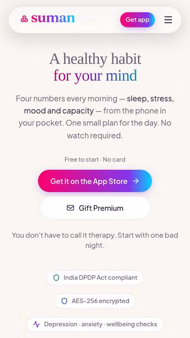 Screenshot of suman.health