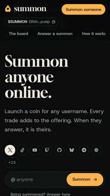 Screenshot of summon.rest