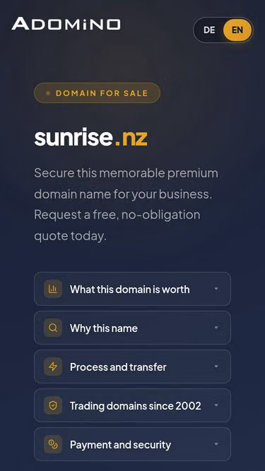 Screenshot of sunrise.nz