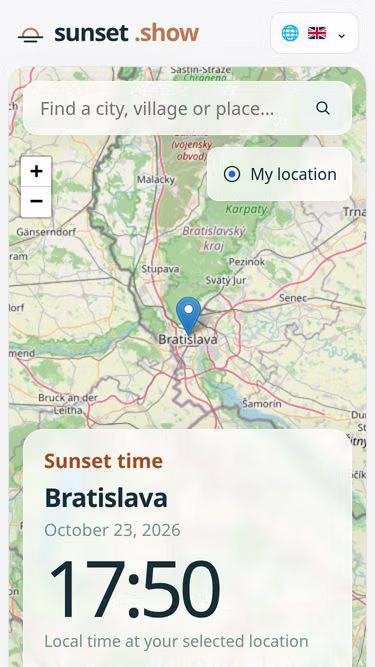 Screenshot of sunset.show