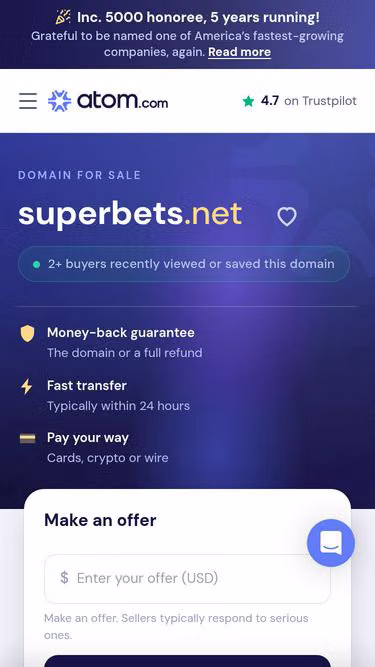 Screenshot of superbets.net