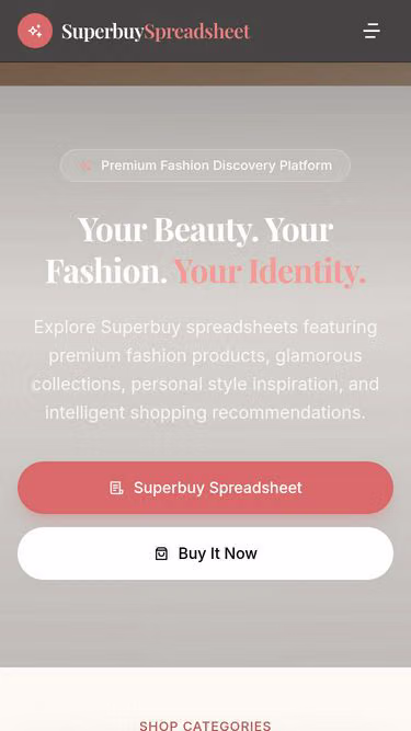 Screenshot of superbuyspreadsheets.makeup