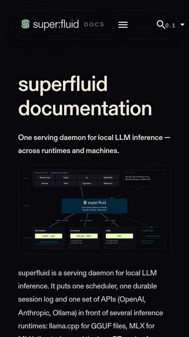 Screenshot of superfluid.sh