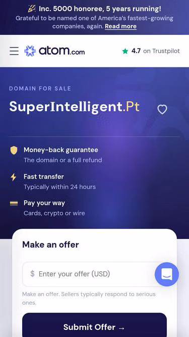 Screenshot of superintelligent.pt
