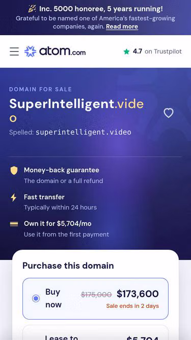 Screenshot of superintelligent.video
