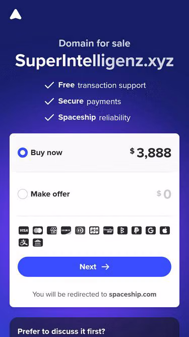 Screenshot of superintelligenz.xyz