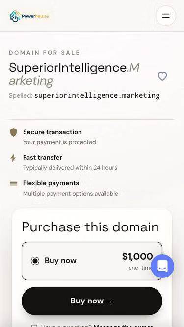 Screenshot of superiorintelligence.marketing