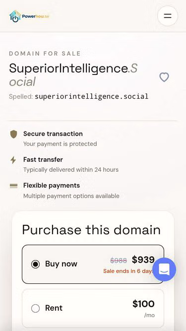 Screenshot of superiorintelligence.social