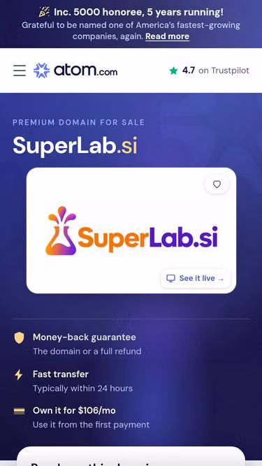 Screenshot of superlab.si