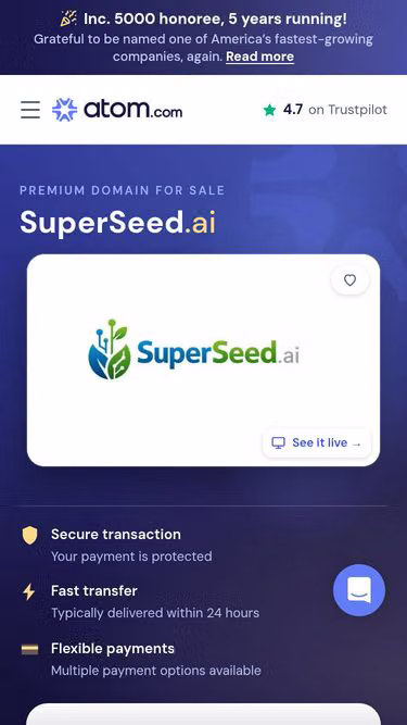 Screenshot of superseed.ai