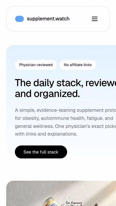 Screenshot of supplements.watch